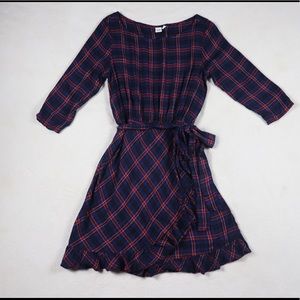 Gap blue red plaid long sleeve Autumn Dress